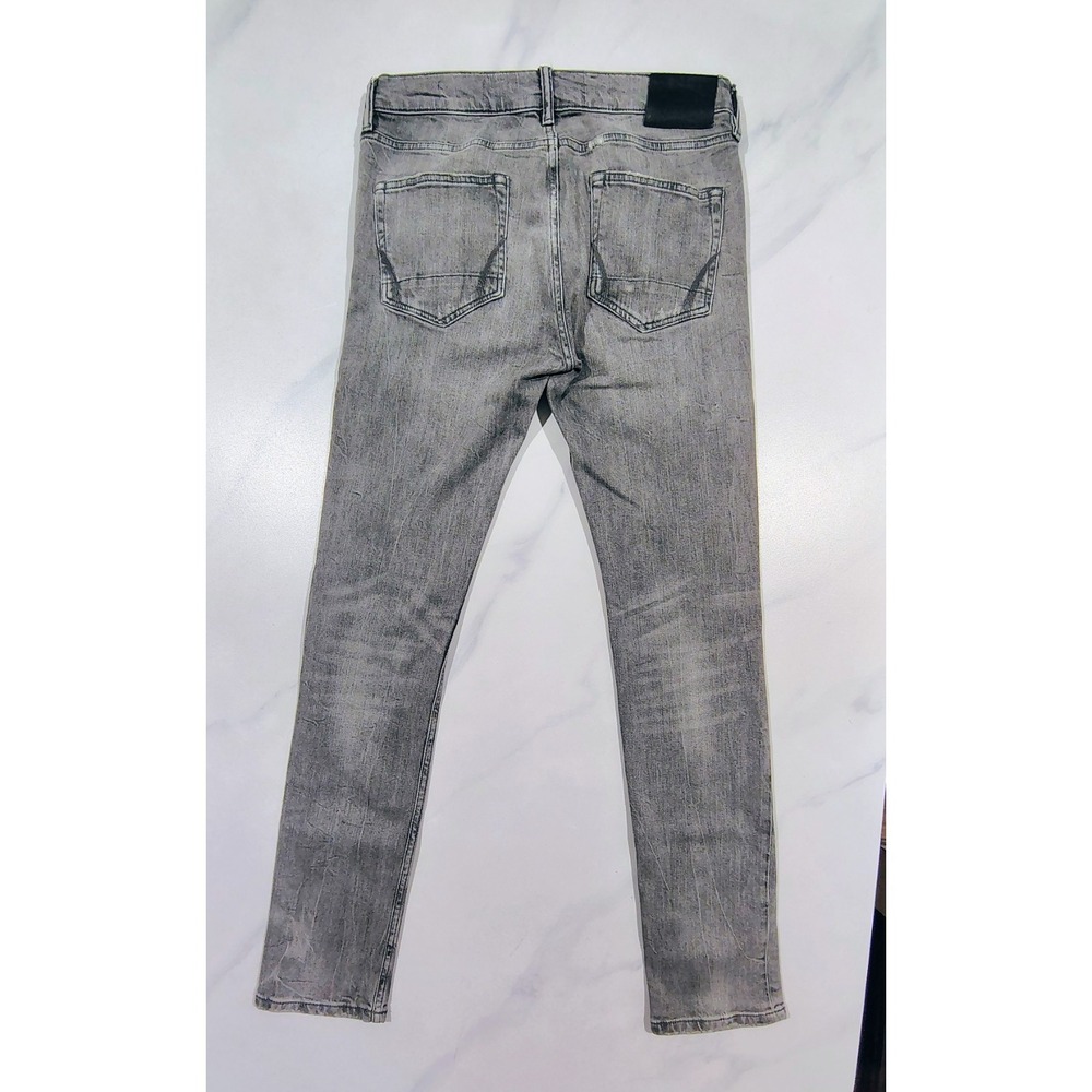 ALL SAINTS Rex Jeans Mens 31x32 Gray Wash Button Fly Distressed Slim Fit Denim - Picture 5 of 10